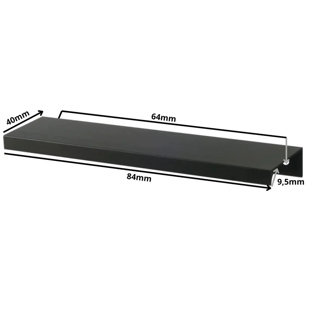Edge Grip Round Profile Cabinet Handle 2-1/2 inch (64 mm) (3-5/16 inch / 84 mm Overall Length) - Matte Black