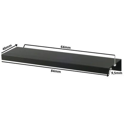 Edge Grip Round Profile Cabinet Handle 2-1/2 inch (64 mm) (3-5/16 inch / 84 mm Overall Length) - Matte Black