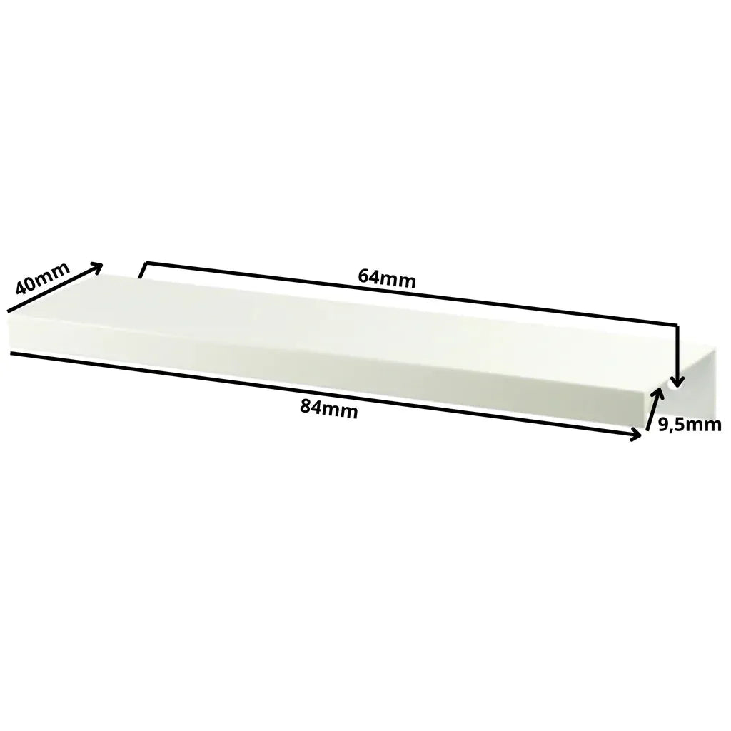 Edge Grip Round Profile Cabinet Handle 2-1/2 inch (64 mm) (3-5/16 inch (84 mm) Overall Length) - White