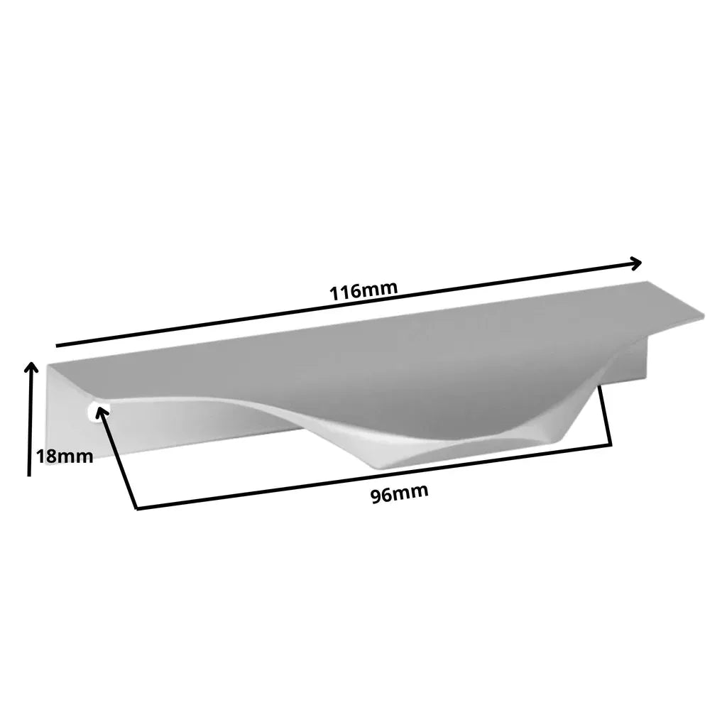 Edge Grip Round Profile Handle 3.75 inch (96 mm) Center-to-Center (4-9/16 inch / 116 mm Overall Length) - Aluminum