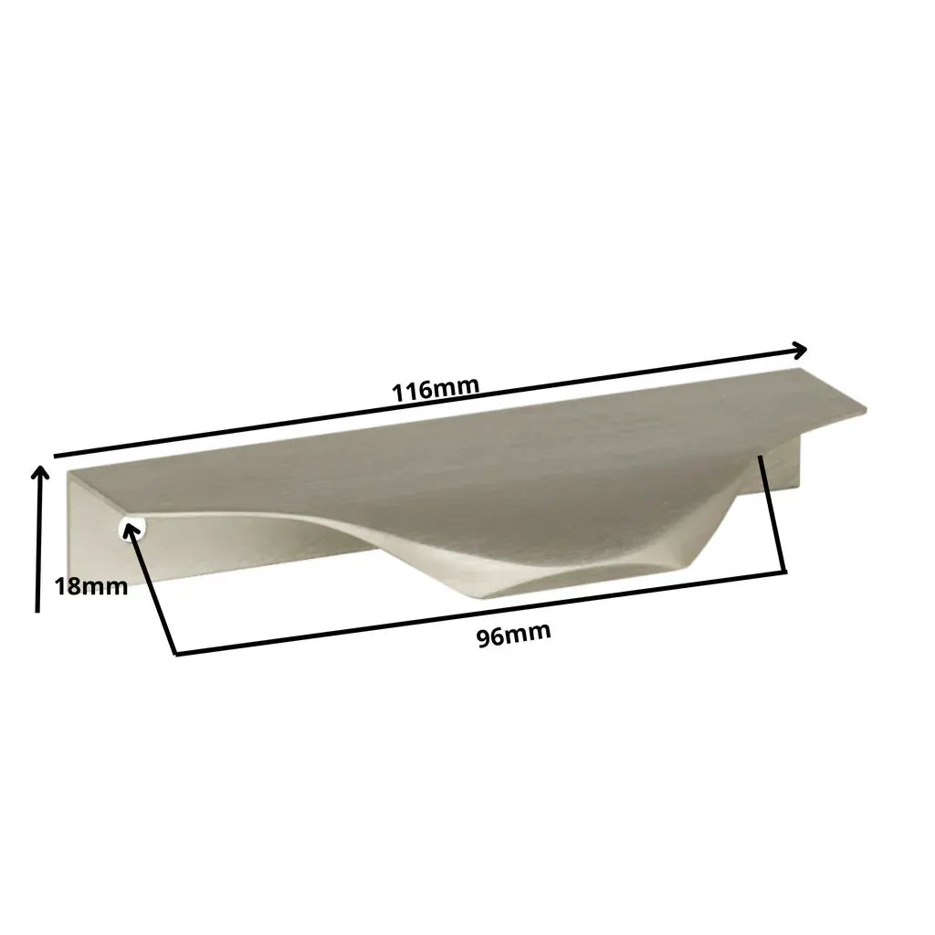 Edge Grip Round Profile Handle 3.75 inch (96 mm) Center-to-Center (4-9/16 inch / 116 mm Overall Length) - Brushed Stainless Steel