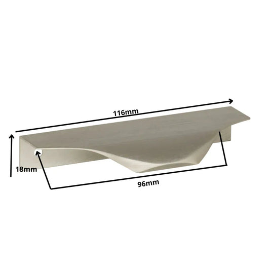 Edge Grip Round Profile Handle 3.75 inch (96 mm) Center-to-Center (4-9/16 inch / 116 mm Overall Length) - Brushed Stainless Steel
