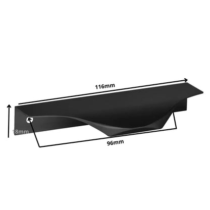 Edge Grip Round Profile Cabinet Pull 3-3/4 inch (96 mm) Center-to-Center (4-9/16 inch / 116 mm Overall Length) - Matte Black