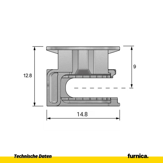 Cam Lock 9/16 inch (15 mm), H=11/32 inch (9.0 mm) - 1 Pc.