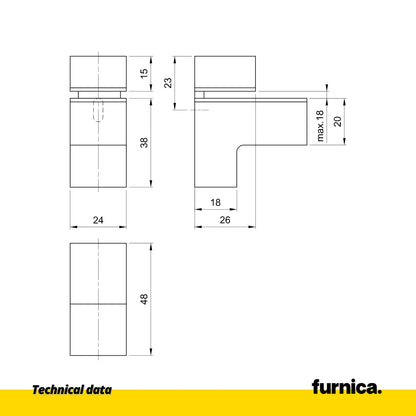 Glass & Panel Holder L-Shape I - Stainless Steel Finish