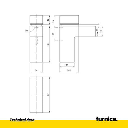 Glass & Panel Holder Bracket L-Shape II - Chrome