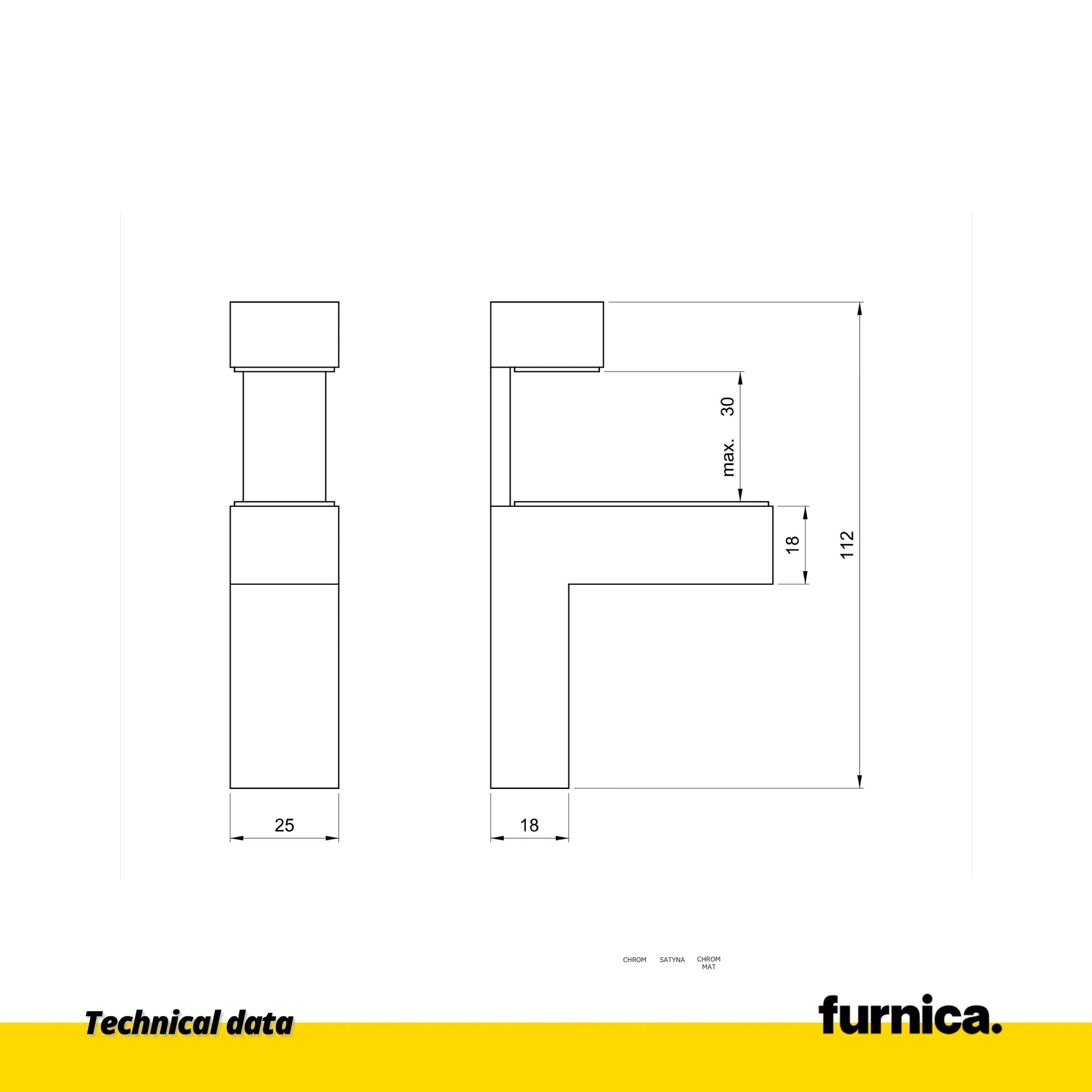 Glass and Shelf Bracket L-Shape III - Chrome