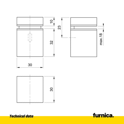 Glass & Panel Bracket / Table Top Fastener Rectangular - Satin