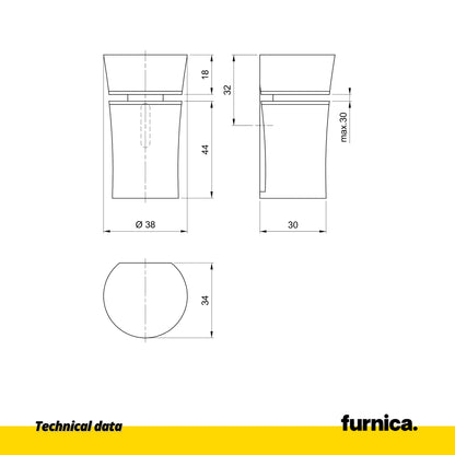 Cylindrical Glass & Panel Holder - Chrome