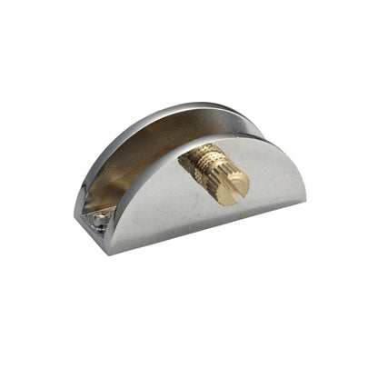 Half-Round Glass Shelf Bracket III - Chrome