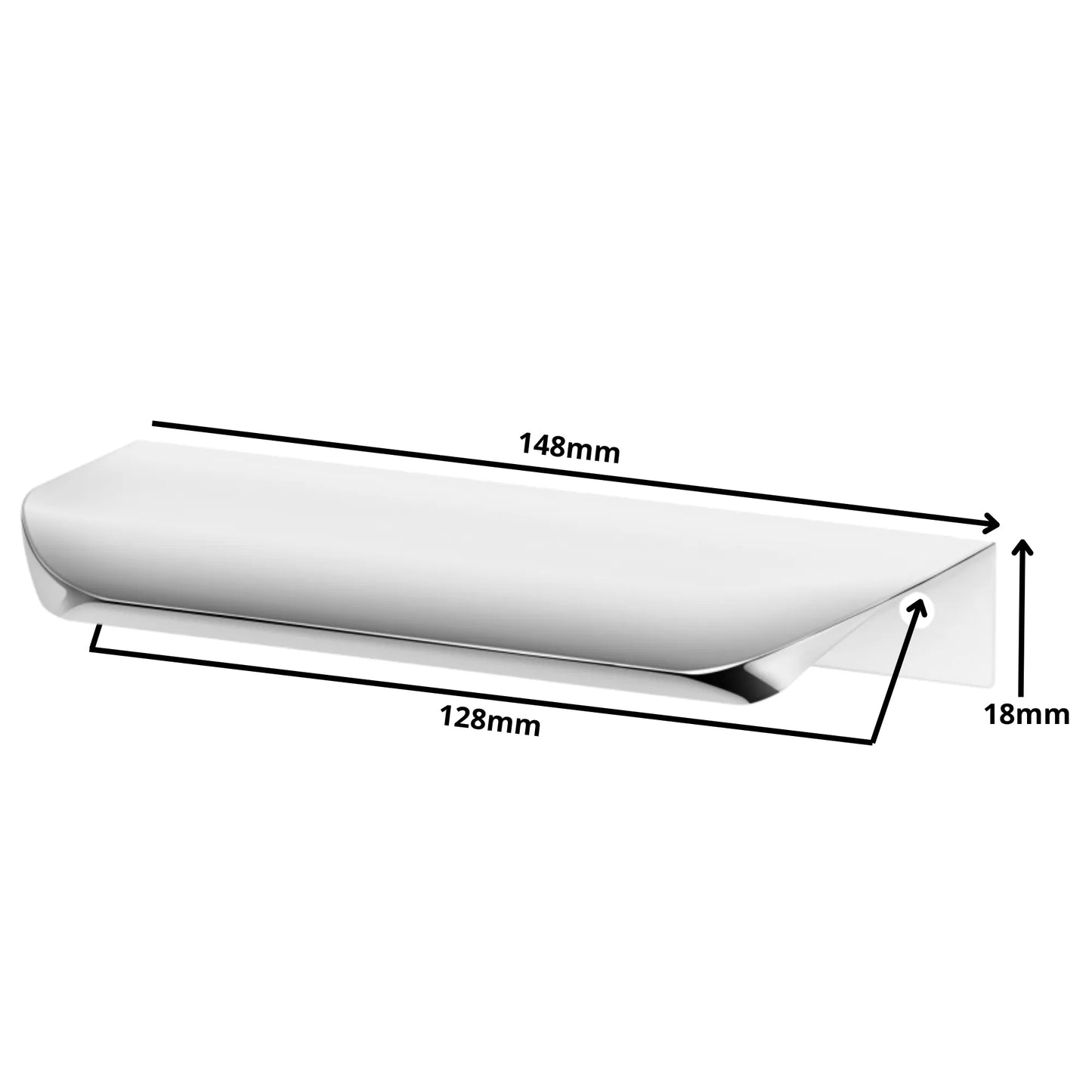 Round Edge Pull 5 inch (128 mm) Center-to-Center (5-13/16 inch / 148 mm Overall Length) - Electropolished