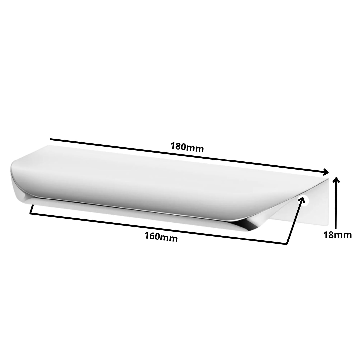 Round Edge Pull Profile 6-5/16 inch / 160 mm (7-1/16 inch / 180 mm Overall Length) - Electropolished