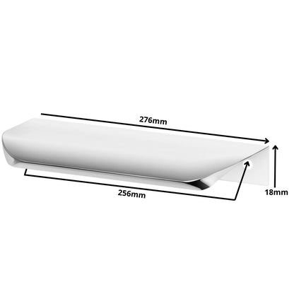 Rounded Edge-Mount Cabinet Handle / Finger Pull 10-1/16 inch (256 mm) (10-7/8 inch / 276 mm Overall Length) - Electropolished