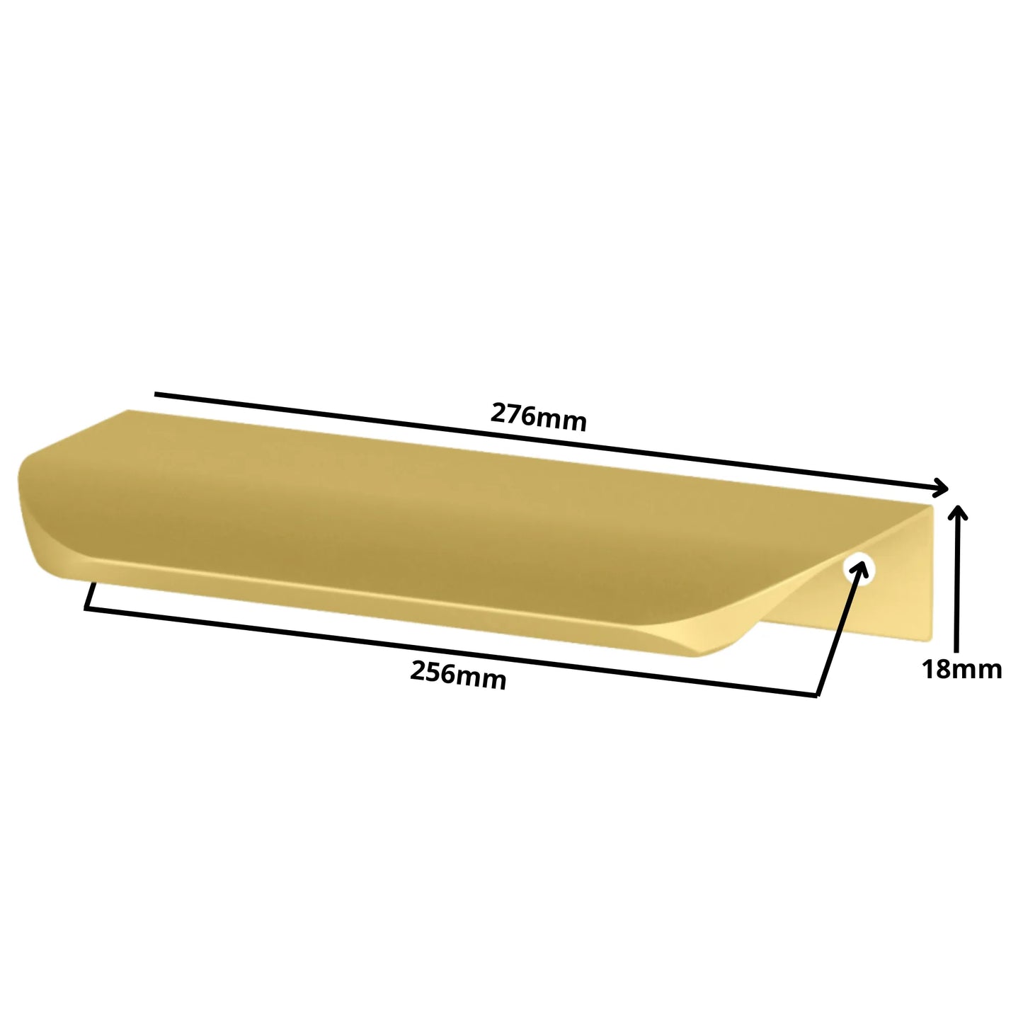 Round Edge Pull Cabinet Handle 10-1/16 inch (256 mm) (10-7/8 inch (276 mm) Overall Length) - Gold
