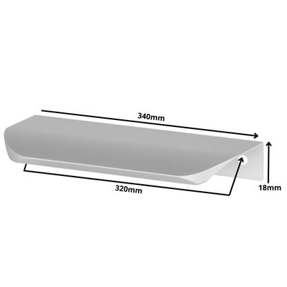 Round Edge Profile Cabinet Handle 12-5/8 inch / 320 mm (13-3/8 inch / 340 mm Overall Length) - Electropolished