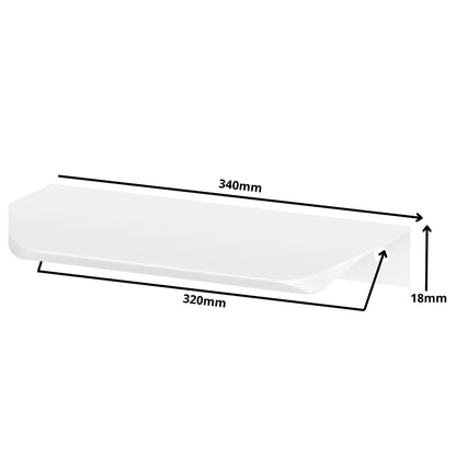 Rounded Edge Pull Profile 12-5/8 inch (320 mm) Hole Centers (13-3/8 inch / 340 mm Overall Length) - White