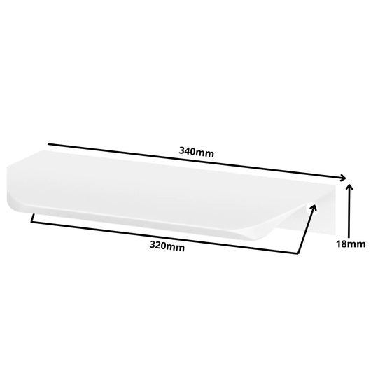 Rounded Edge Pull Profile 12-5/8 inch (320 mm) Hole Centers (13-3/8 inch / 340 mm Overall Length) - White