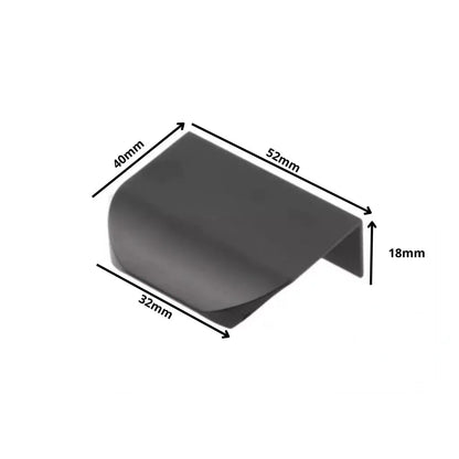 Edge Pull Profile Handle Rounded 1-1/4 inch (32 mm) Center-to-Center (2 inch / 52 mm Overall Length) - Matte Black
