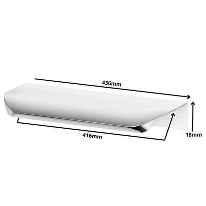 Rounded Edge-Mount Cabinet Handle Pull 16-3/8 inch (416 mm) (17-3/16 inch (436 mm) Overall Length) - Electropolished