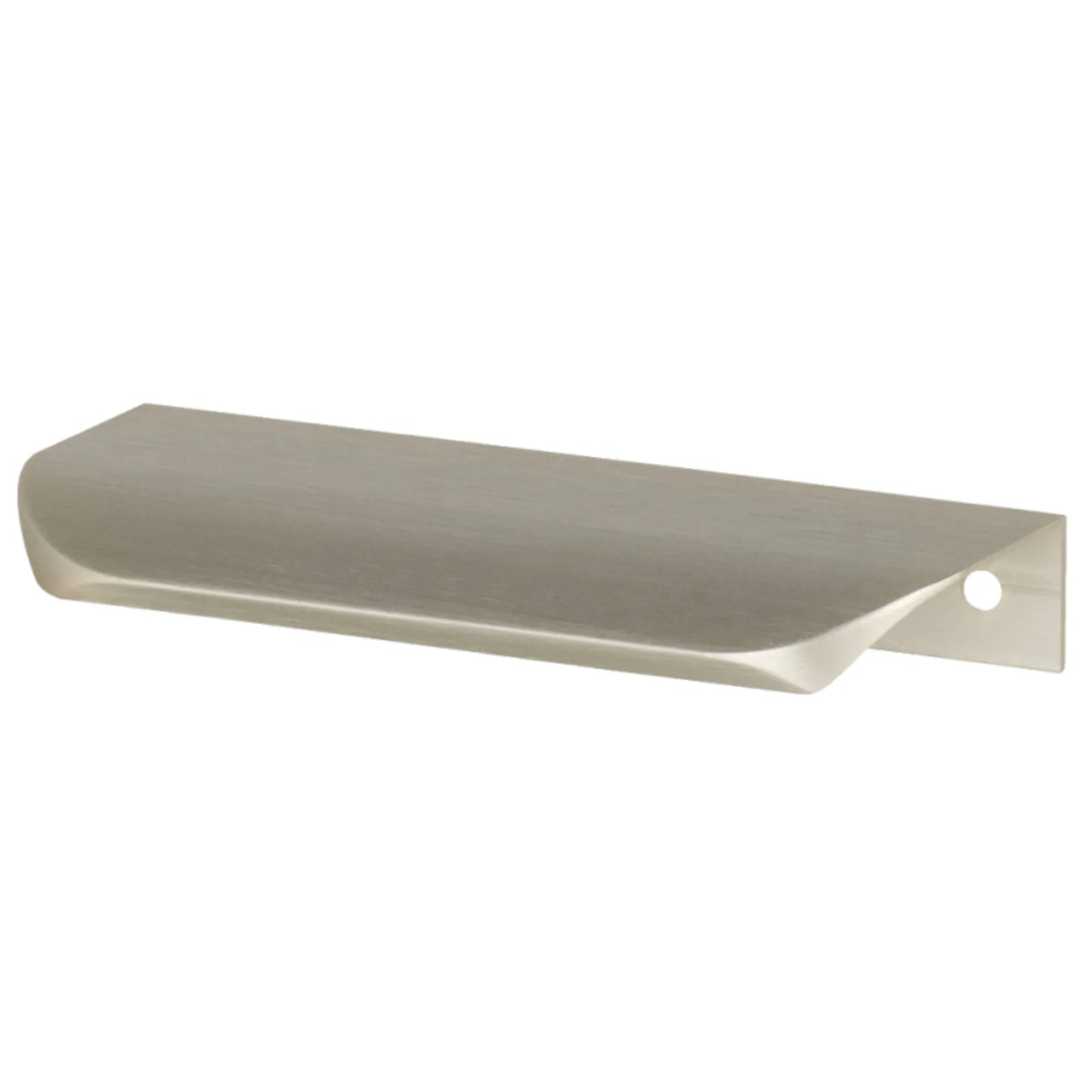 Rounded Edge-Mount Profile Cabinet Handle 16-3/8 inch (416 mm) (17-3/16 inch (436 mm) Overall Length) - Brushed Steel Finish