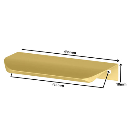 Round Edge Pull Handle 16-3/8 inch (416 mm) Centers (17-3/16 inch / 436 mm Overall) - Gold
