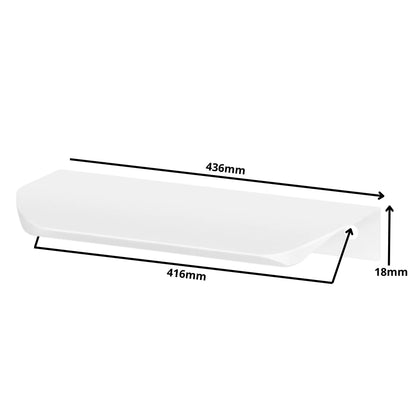 Rounded Edge Profile Cabinet Handle 16-3/8 inch (416 mm) (17-3/16 inch (436 mm) Overall Length) - White