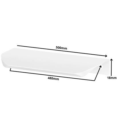 Rounded Edge Profile Cabinet Handle 18-7/8 inch (480 mm) Center-to-Center (19-11/16 inch / 500 mm Overall Length) - White