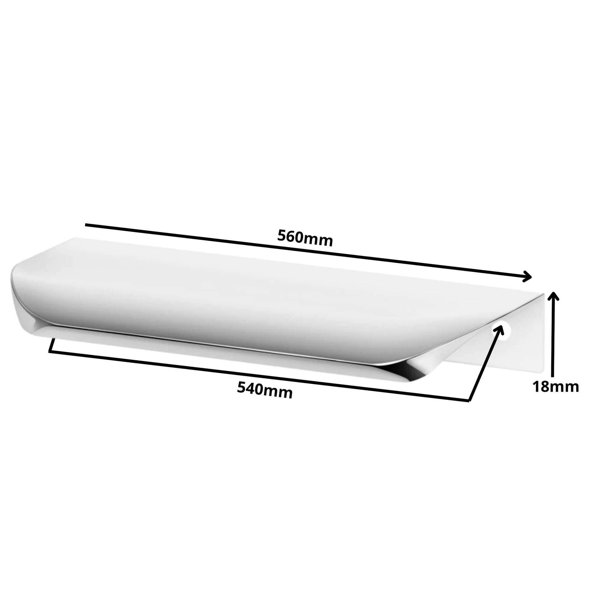 Round Profile Edge Pull 21-1/4 inch (540 mm) (22-1/16 inch (560 mm) Overall Length) - Electropolished