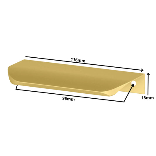 Rounded Edge Profile Pull 3.75 inch (96 mm) Centers (4-9/16 inch / 116 mm Overall Length) - Gold