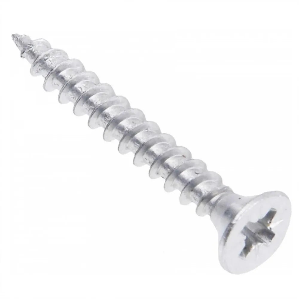 Pozidriv Wood Screws PZ2 #8 x 1-3/16 inch (4.0x30 mm) White Zinc (1000 Pack)