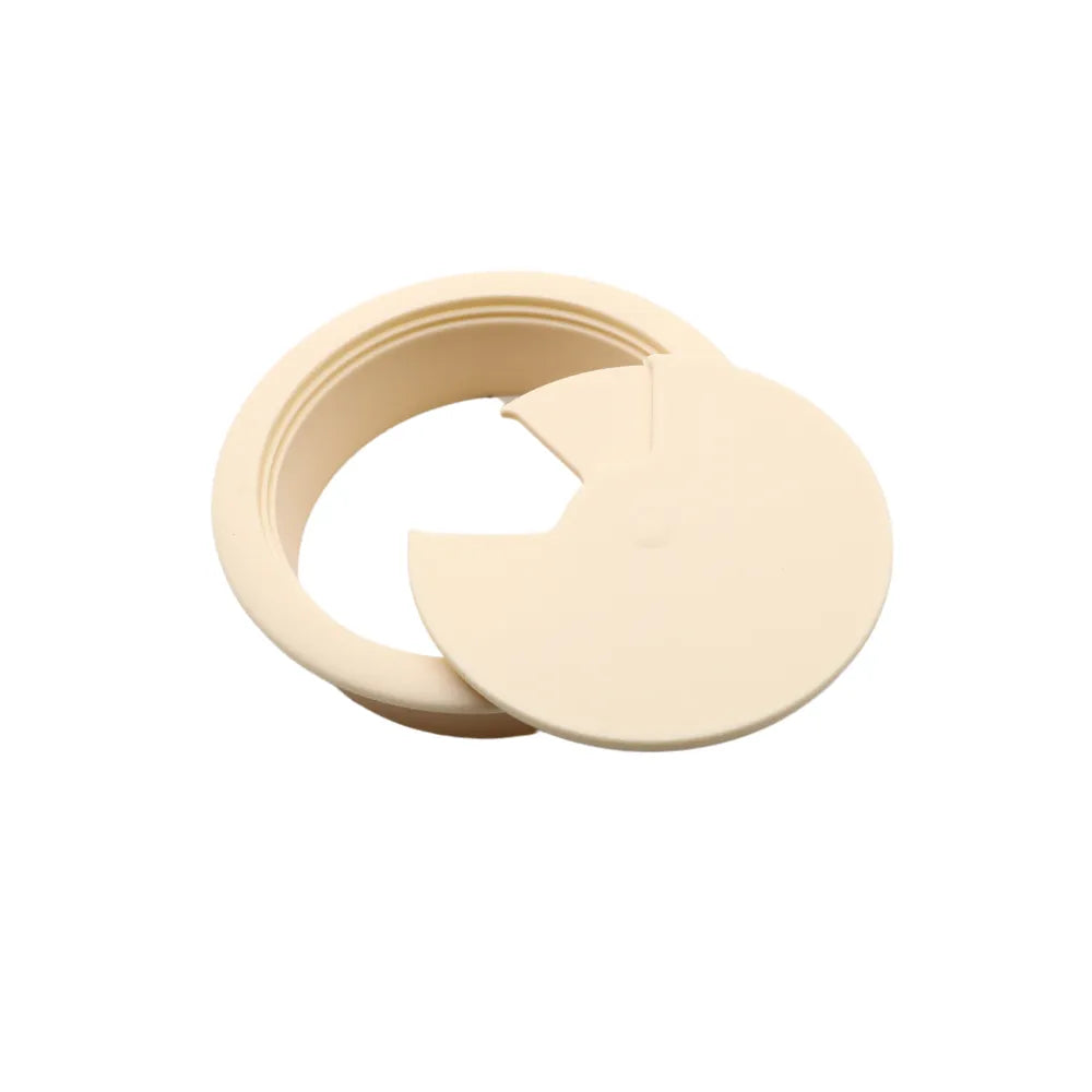 Plastic 60mm Desk Grommet, Ivory