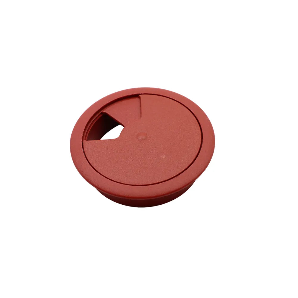 Plastic 60mm Desk Grommet, Red Wood