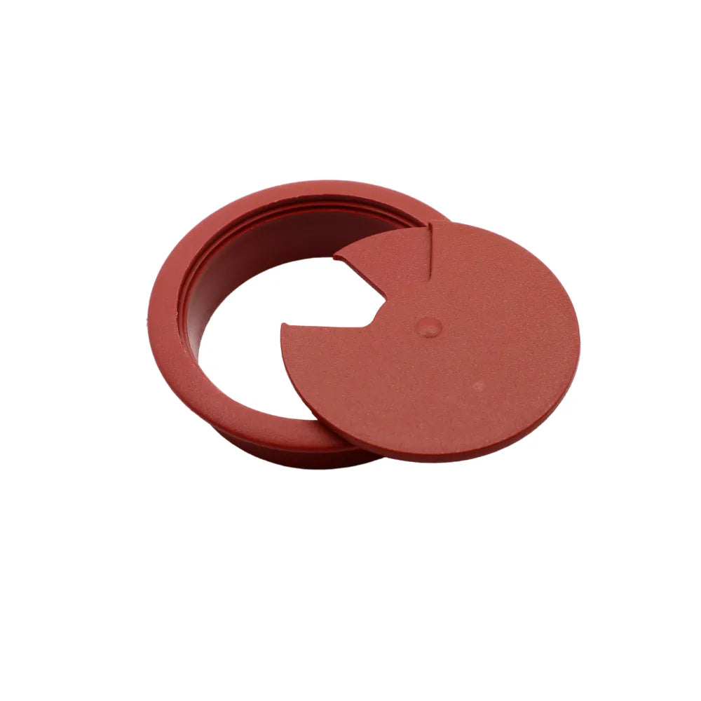 Plastic 60mm Desk Grommet, Red Wood
