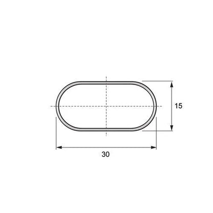 Oval Closet Rod 19/32 inch x 1-3/16 inch (15x30 mm), 118-1/8 inch (3000 mm)