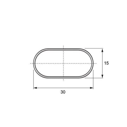 Oval Closet Rod 19/32 inch x 1-3/16 inch (15x30 mm), 118-1/8 inch (3000 mm)