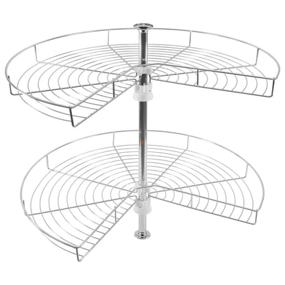 2 Tier Corner Rotating Baskets 3/4 - 32-5/16 inch - Chrome