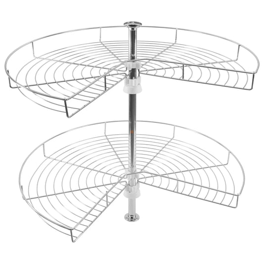 2 Tier Corner Rotating Baskets 3/4 - 32-5/16 inch - Chrome