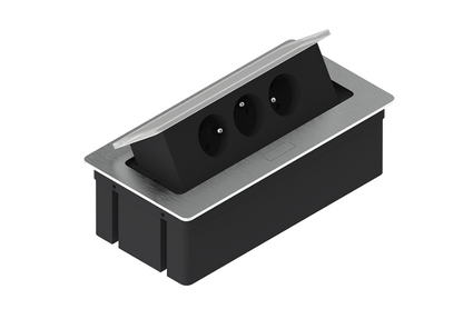 Kwadro Recessed Rectangular Power Strip for Desks