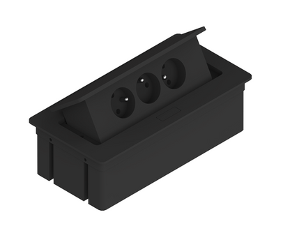 Kwadro Recessed Rectangular Power Strip for Desks