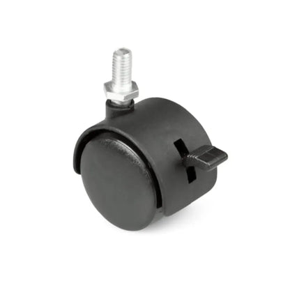 Plastic Swivel Caster Wheel for Furniture with 5/16 inch (8 mm) Thread & Brake - 1-9/16 inch (Ø40 mm)