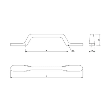 3.75 Inch Drawer Pull 96mm U098 - Chrome