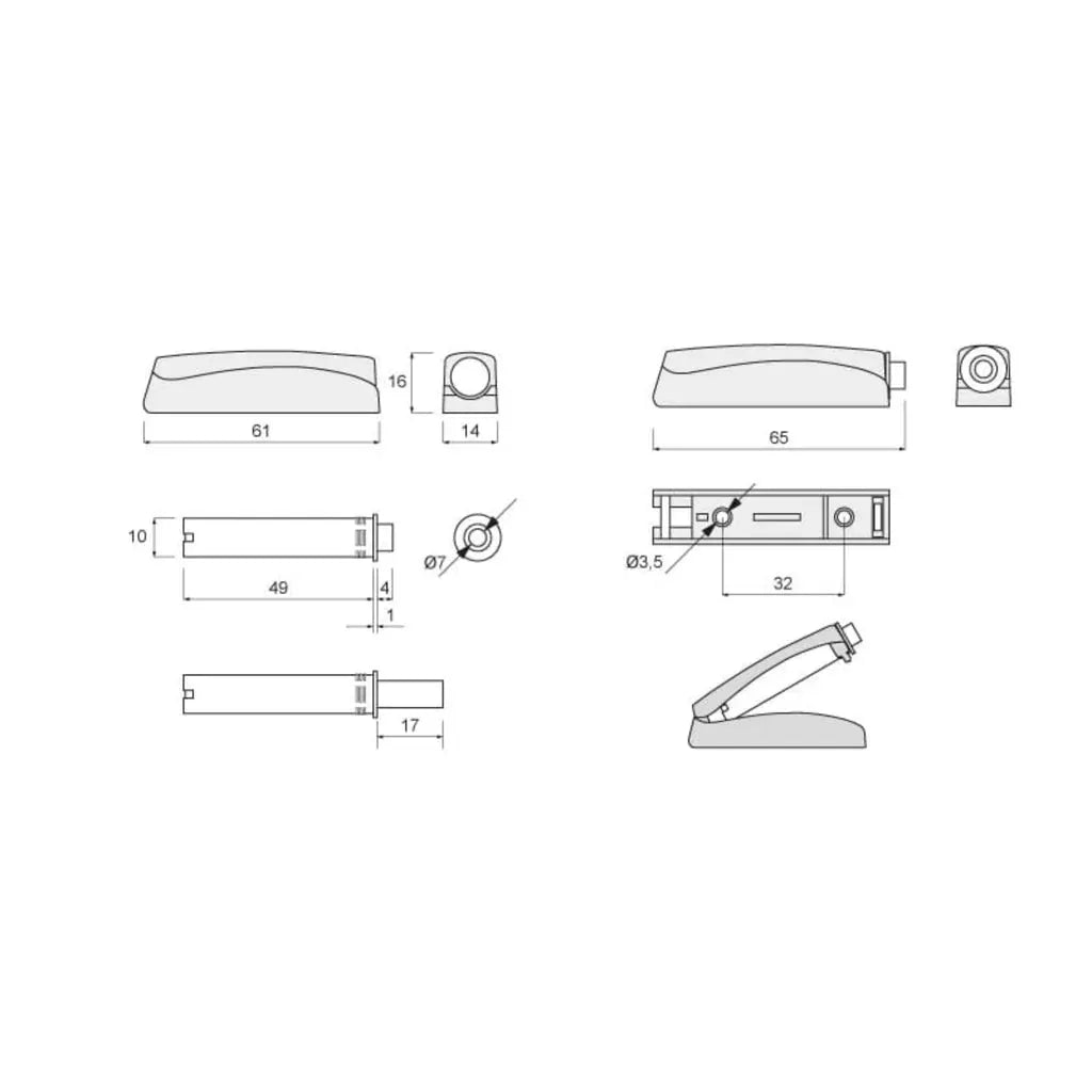 Cabinet Door Bumper - Ash Wood Finish with Silicone Tip (Short)