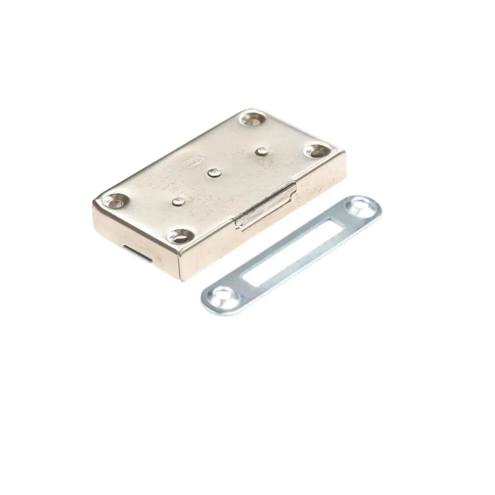 Cabinet & Drawer Lock 1-3/8 x 2-3/8 inch (35 x 60 mm) - Satin Nickel