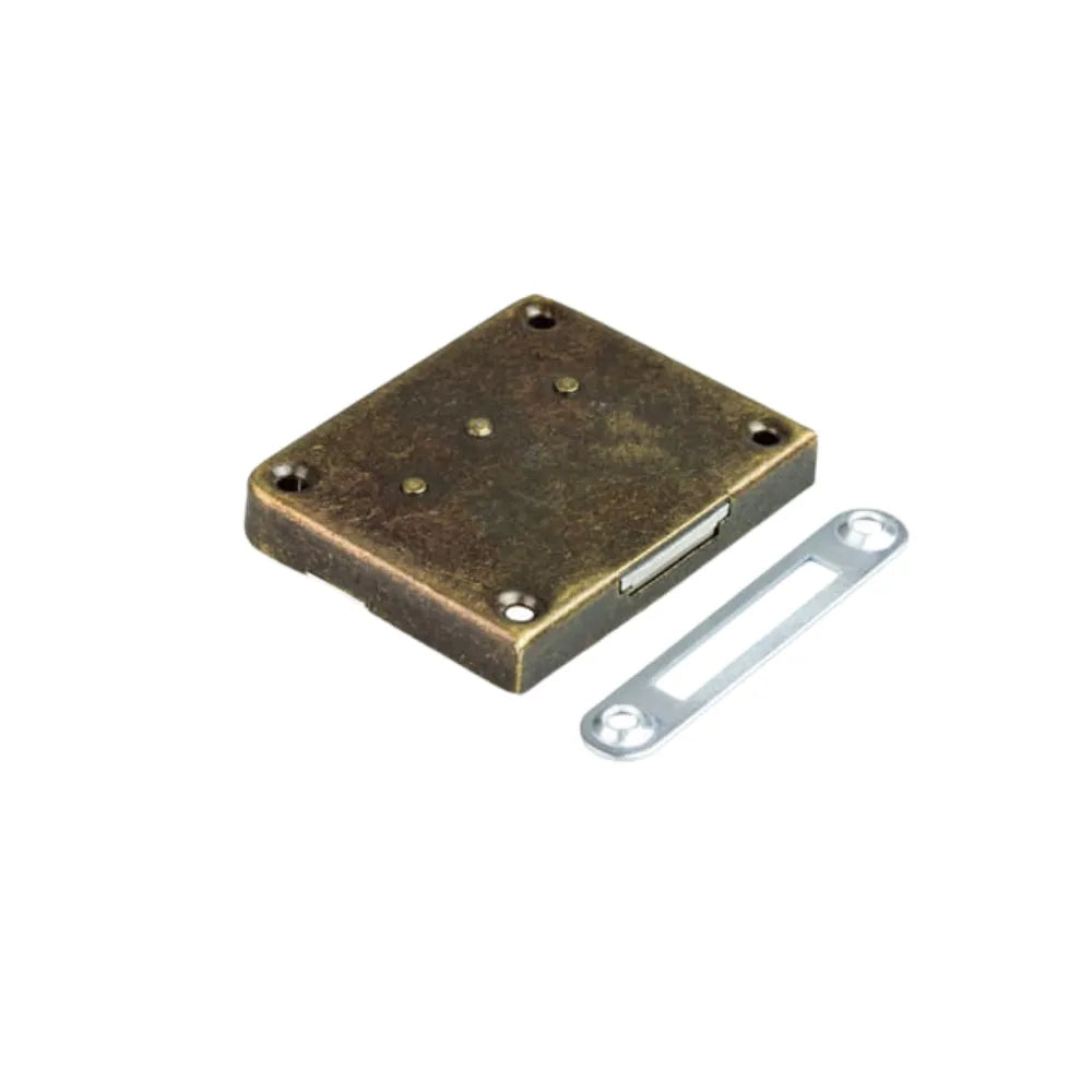 Cabinet & Drawer Lock 1-15/16 x 2-3/8 inch (49 x 60 mm) - Antique Gold