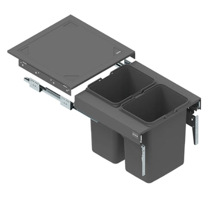 Pull Out Kitchen Recycling Bins - 2x15L or 2x20L - 19-11/16 inch (500 mm) Base Cabinet