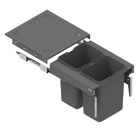 Pull Out Kitchen Recycling Bins - 2x15L or 2x20L - 19-11/16 inch (500 mm) Base Cabinet