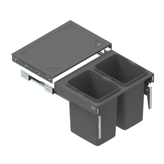 Dual Trash Can Pull Out - 2x15L or 2x20L - 23-5/8 inch (60 cm) Kitchen Cabinet