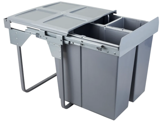 Trash Can Pull Out Waste Separator - 34L+2x17L - 23-5/8 inch (60 cm) Cabinet