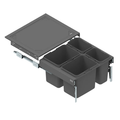Pull Out Cabinet Recycling Bins with Soft-Close (2 x 15L + 2 x 7L) or (2 x 20L + 2 x 9L) - 23-5/8 inch (60 cm) Cabinet