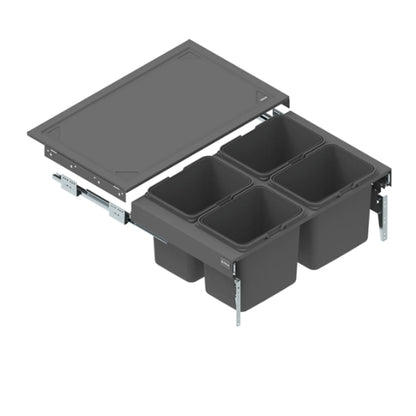 Pull Out Cabinet Recycling Bins Soft-Close 4x15L or 4x20L - 31-1/2 inch (80 cm) Kitchen Cabinet